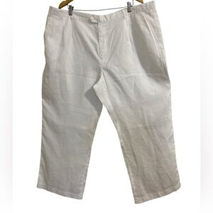 Milono Mora White Linen Pants trousers men 46 straight casual vacation beach Y2K